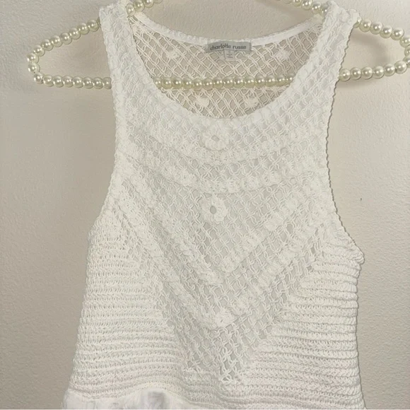 Charlotte Russe White Mini Crochet Dress - Small - Picture 3 of 5